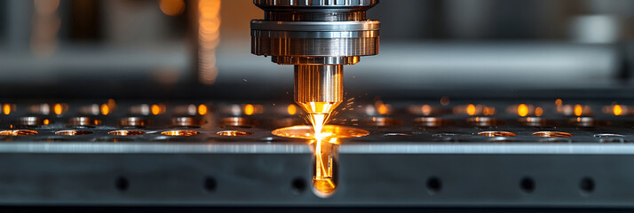 Leinwandbilder - automated precision manufacturing process featuring a robotic welding machine in a modern industrial