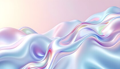 Fototapete - Abstract fluid 3d renders holographic iridescent neon curved waves in motion light dynamic background. 3d render of colorful abstract waves, glowing light effect on a dark background, glowing fluid