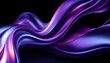 © designhunt - Abstract fluid 3D render with a black background and holographic, iridescent neon curved wave in motion. Abstract fluid iridescent holographic curved wave in motion colorful gradient design