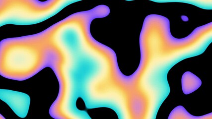 Poster - Floating abstract lava bubbles on a dark black background. Looping 4k