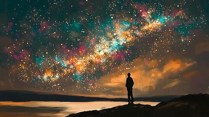 Wall Mural - A breathtaking view of the Milky Way galaxy in a stunning 4K night sky scene.