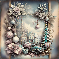 Wall Mural - christmas tree with gifts