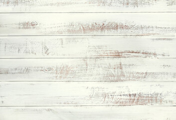 Whitewashed wooden planks showing wood grain creating a rustic background, ideal for design projects and adding a touch of vintage charm