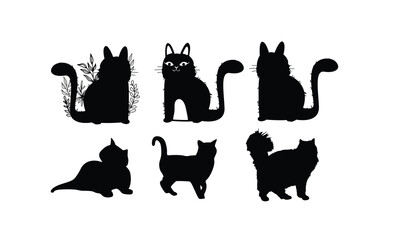 Wall Mural - Cat Vector bundle, Clipart, Silhouette, Vector, icons, illustration, design.