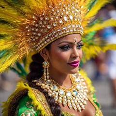 Wall Mural - rio, janeiro - february 2 3, 2 0 1 6 : parade of the samba carnival during the rio de rj, in the carnival,