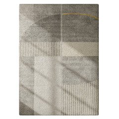 A rug with a checkered pattern and a yellow line