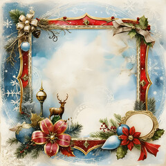 Wall Mural - christmas frame with bells