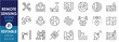© Parbat - A set of line icons related to Remote Sensing. Mapping, satellite, waves, plane, drone, radar, sea level, monitoring, and so on. Vector editable stroke.