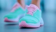 © TeteraX - Athletic shoes in vibrant colors are used for exercise in a fitness center