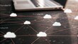 © NEW - Innovative cloud computing concept illustrating network bandwidth management and digital connectivity.