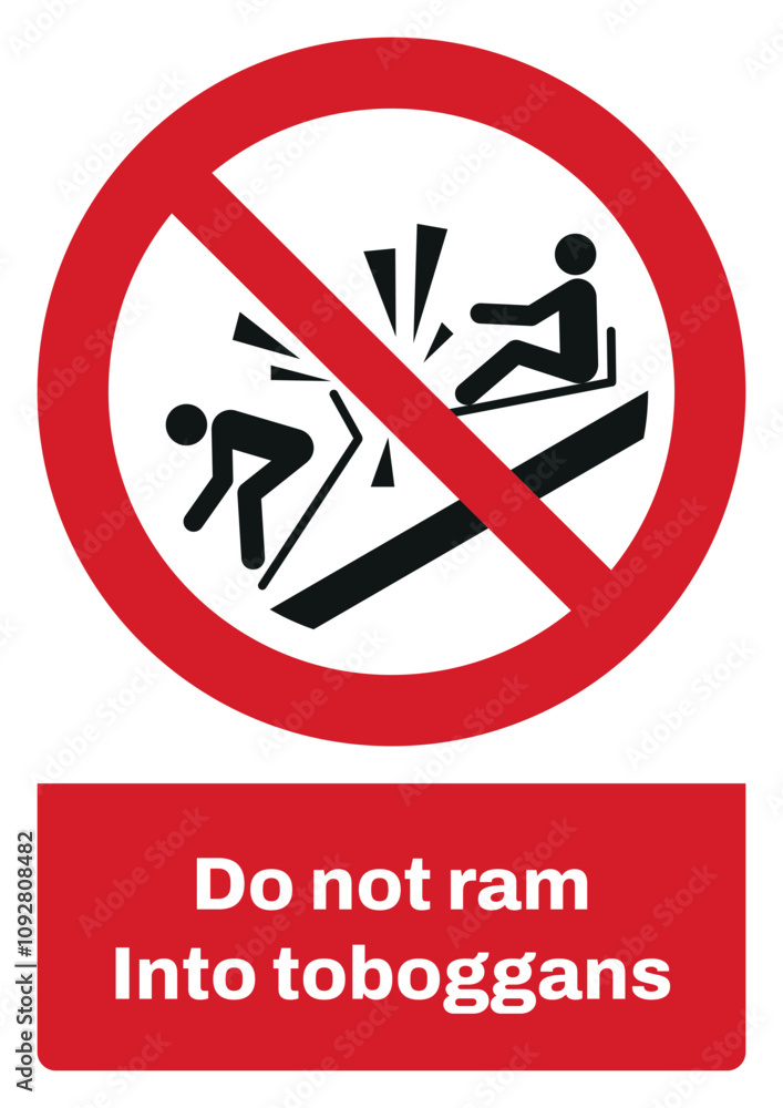 ISO prohibition safety signs sentence case text_do not ram into ...