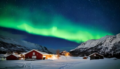 Wall Mural - Landscape with northern lights	
