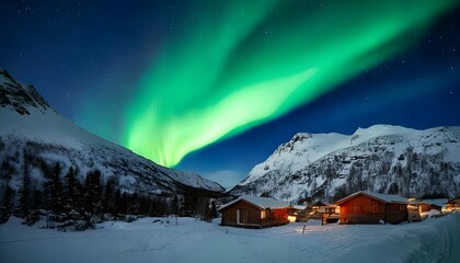 Wall Mural - Landscape with northern lights	
