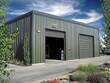 © Gophotograph - Modern garages built with straight wall steel for commercial use.