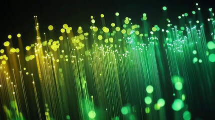 A green and yellow image of a field of light