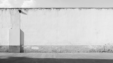 Leinwandbilder - White brick wall urban grunge background. minimalistic architecture background brick wall pattern copy space