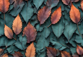 Wall Mural - Gradient leaves with rough edges forming a weathered texture, Ai Generated