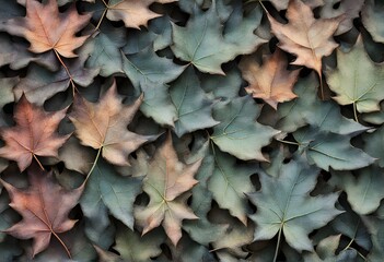Wall Mural - Gradient leaves with rough edges forming a weathered texture, Ai Generated