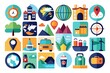 © ERIK - A collection of icons for travel and transportation, including a car, a boat