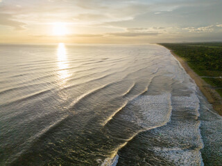 Wall Mural - golden sunset over pacific ocean