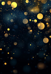 Wall Mural - bokeh defocused gold abstract lights background. dispersion of golden lights rays on black backgroun