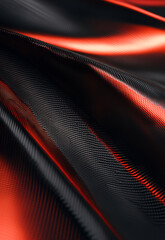 Wall Mural - modern red and black carbon fiber design for graphics. modern dark carbon fiber with red luminous li