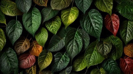a graphic representation of six stylized leaves arranged in two rows,