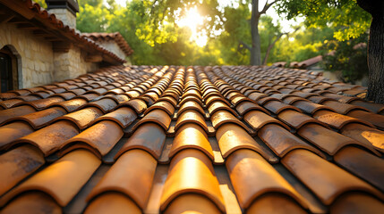 Sunlit Clay Roof Tiles: Architecture, Design, and Aesthetics