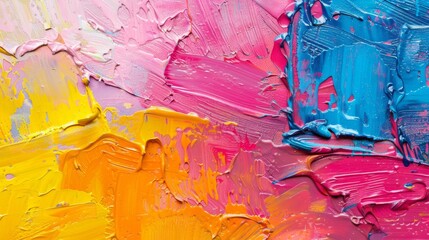 Wall Mural - this painting impresses with vibrant and colorful brushstrokes showcasing an abstract style