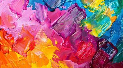 Wall Mural - this painting impresses with vibrant and colorful brushstrokes showcasing an abstract style