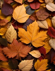 Canvas Print - Autumn leaves in warm, earthy tones. A beautiful display of nature's artistry.