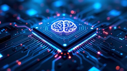 Artificial intelligence (AI), machine learning and modern computer technologies concepts. Business, Technology, Internet and network concept.