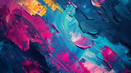 Wall Mural - this painting impresses with vibrant and colorful brushstrokes showcasing an abstract style