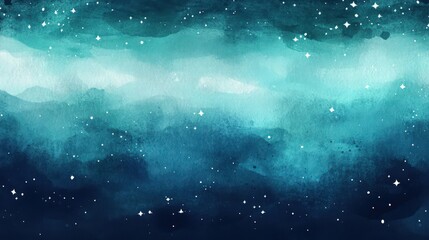Wall Mural - tranquil twilight sky transitioning from deep navy to gentle teal, adorned with glowing white stars 
