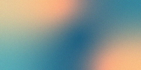 Poster - Digital grainy gradient with a colorful soft noise effect. Vintage Grunge Texture Pattern in blue and orange Tones for Artful Wallpaper. Gradient blur, noise, grain, texture abstract background	