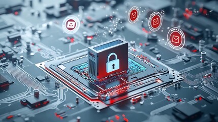 Leinwandbilder - Quantum Computing and Data Security Fusion with Floating Digital Encryption Symbols Representing the Innovative Intersection of Advanced Technology Cybersecurity and Digital Transformation