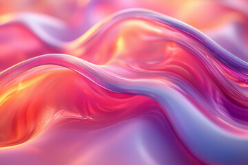 Poster - A mesmerizing abstract composition of gradient glass curves, glowing softly with blurred edges and vibrant transitions,