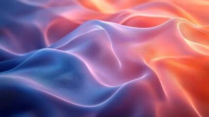 Aufkleber - Abstract curved shapes of translucent gradient glass, glowing delicately with a smooth, soft focus,