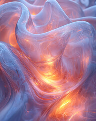 Aufkleber - A futuristic interpretation of curved gradient glass layers, rendered with smooth textures and soft focus,