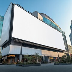 Wall Mural - Mockup standalone big screen info kiosk Digital media with blank white screen modern panel display signboard for advertisement design in a shopping center and mall Including clipping