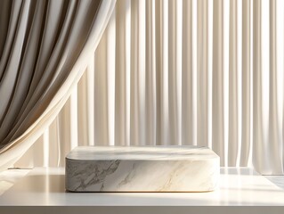 Wall Mural - Elegant Marble Podium in Minimalist Room with Soft Lighting for Premium Product Display