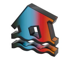 Fototapete - 3D Gradient Flood symbol icons