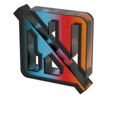 Poster - 3D Gradient Piano 0ff  symbol icons