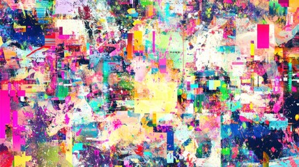 Sticker - Abstract Glitch Art: A Symphony of Colors and Pixels