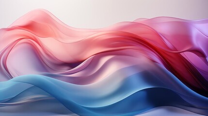 Wall Mural - A colorful, flowing piece of fabric with a blue, red, and pink hue