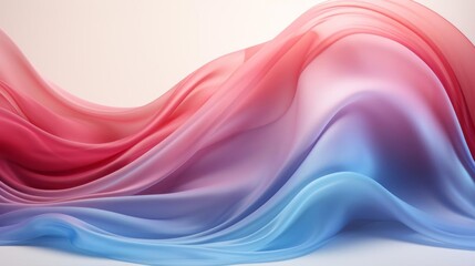 Wall Mural - A long, flowing piece of fabric with a red, blue, and pink color scheme