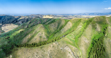 Wall Mural - Beautiful mountains natural scenery travel destination in summer in Xinjiang, China