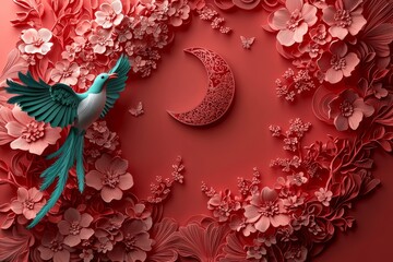 Aufkleber - Design for a beautiful happy Chinese new year greeting card