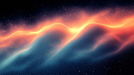 Fototapete - This holographic iridescent neon curved wave is a perfect inspiration for banners, backgrounds, wallpapers and covers.