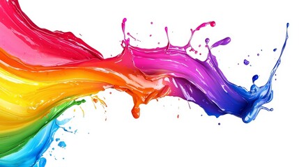 Poster - Splash of multicolored paint isolated on transparent background. Perfect for art, creativity, and color inspiration.